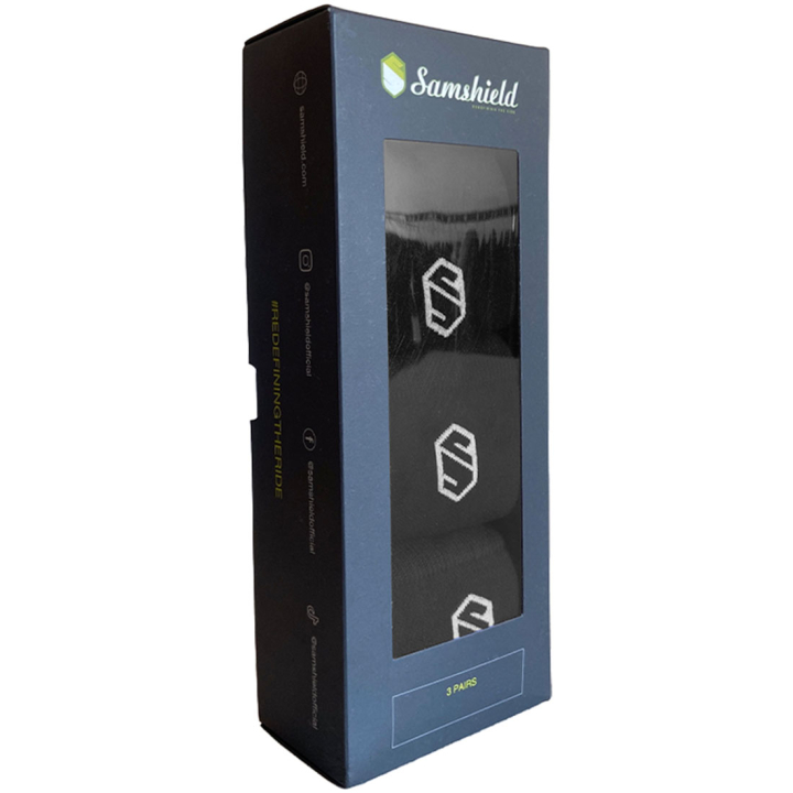 Skarpetki jeździeckie Balzane Blazon 3-pack Czarno/Granatowo/Szare w grupie Odzież jeździecka / Skarpetki przy Equinest (UBALZANEBLZFBANA_r)