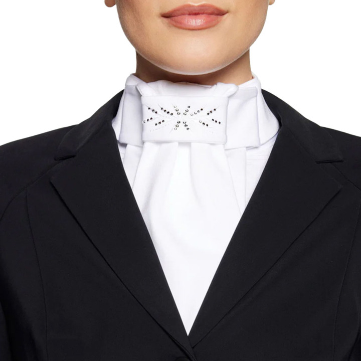 Plastron Flower Biały/Light Chrome w grupie Odzież jeździecka / Akcesoria / Krawaty przy Equinest (WPLASFLWFW25WH_r)