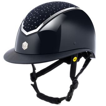 Kask jeździeckie MIPS Kylo Gloss Wide Peak Crystal Navy/Brown
