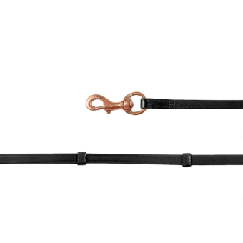 Wodze islandzkie Snap Hook Czarne/Rose Gold