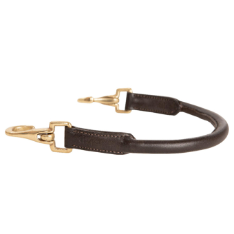 Rączka do siodła Okrągło Szyta Czekoladowa/Złota