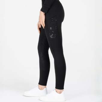 Zimowe legginsy jeździeckie Rica Thermal Teddy Full Grip Czarne