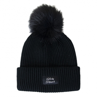 Czapka Beanie z Pomponem Czarna