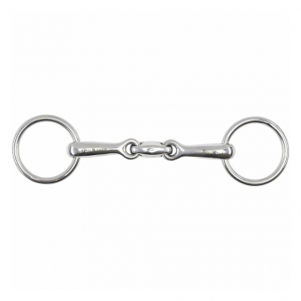 Wędzidło Podwójnie łamane Lock-Up z luźnymi pierścieniami HG