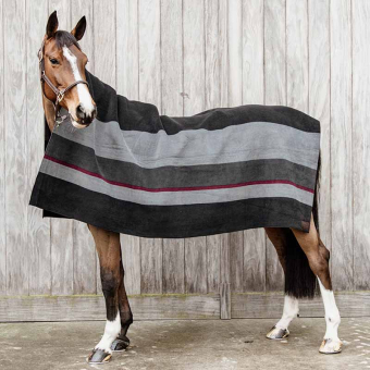 Derka polarowa Heavy Square Stripes Czarna