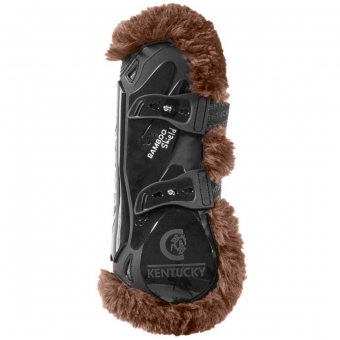 Ochraniacze skokowe przód Vegan Sheepskin Bamboo Elastic Black/Brown