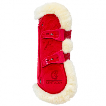 Ochraniacze skokowe przód Vegan Sheepskin Bamboo Elastic Velvet Red