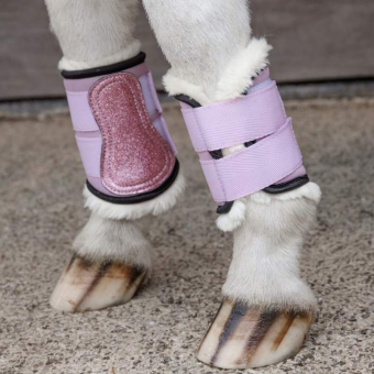 Ochraniacze padokowe Vegan Sheepskin Unicorn Glitter Różowe Shetland