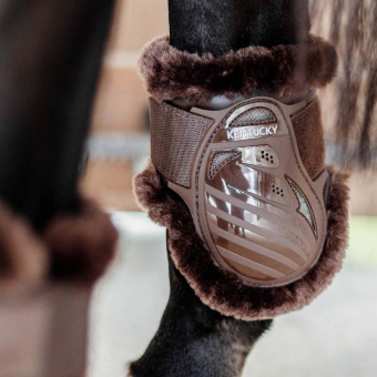 Ochraniacze skokowe tył Young Vegan Sheepskin Brązowe