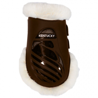 Ochraniacze skokowe tył Elastic Vegan Sheepskin Brązowe