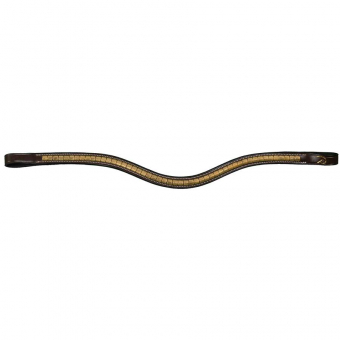 Naczółek w kształcie V z mosiężnymi klamrami DC brązowy