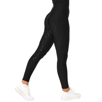 Zimowe legginsy jeździeckie Signature Thermo Plus Full Grip Czarne