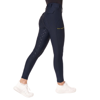 Legginsy jeździeckie Classic Full Grip Granatowe