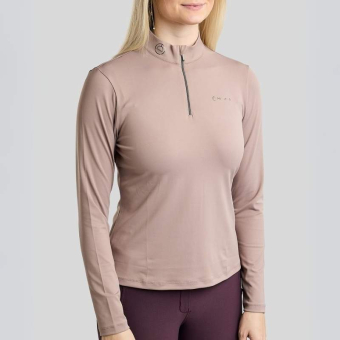 Top treningowy MoMegan Polo Long Sleeve Pearl Grey