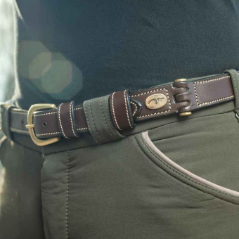 Pasek Flat Leather Brązowy