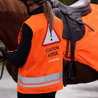 Kamizelka odblaskowa Dzieci/Junior Caution Horse Pomarańczowa