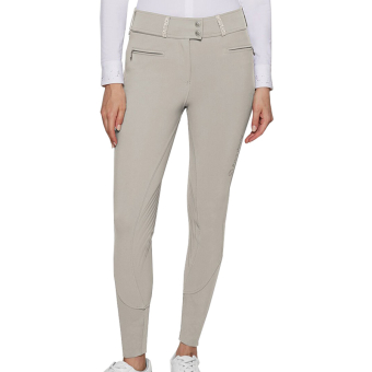 Breeches jeździeckie Claranova Full Grip Beżowy