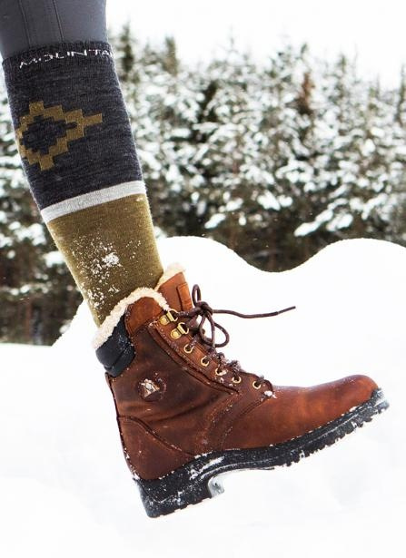 Sztyblety jeździeckie zimowe Snowy River Lace brązowe