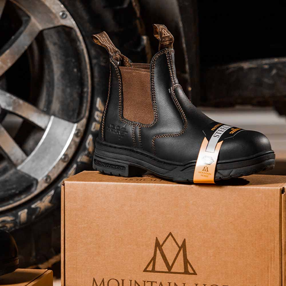 Ochronne Sztyblety jeździeckie ze stalowym noskiem Czarny/Brazowy