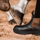 Ochronne Sztyblety jeździeckie ze stalowym noskiem Czarny/Brazowy Ochronne Sztyblety jeździeckie ze stalowym noskiem Czarny/Brazowy