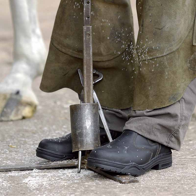 Ochronne Sztyblety jeździeckie ze stalowym noskiem Czarny/Brazowy