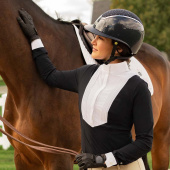 Kask jeździeckie MIPS Kylo Gloss Wide Peak Crystal Black/Chrome Kask jeździeckie MIPS Kylo Gloss Wide Peak Crystal Black/Chrome