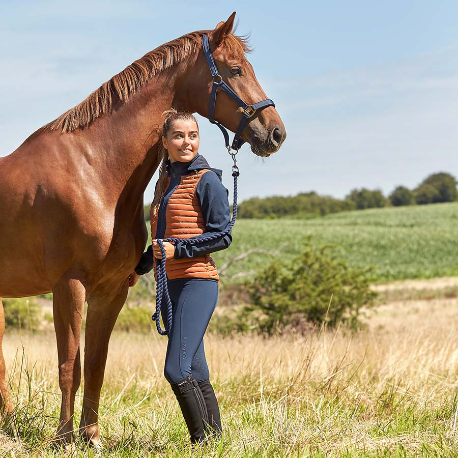 Legginsy jeździeckie Finley Full Grip Granatowe