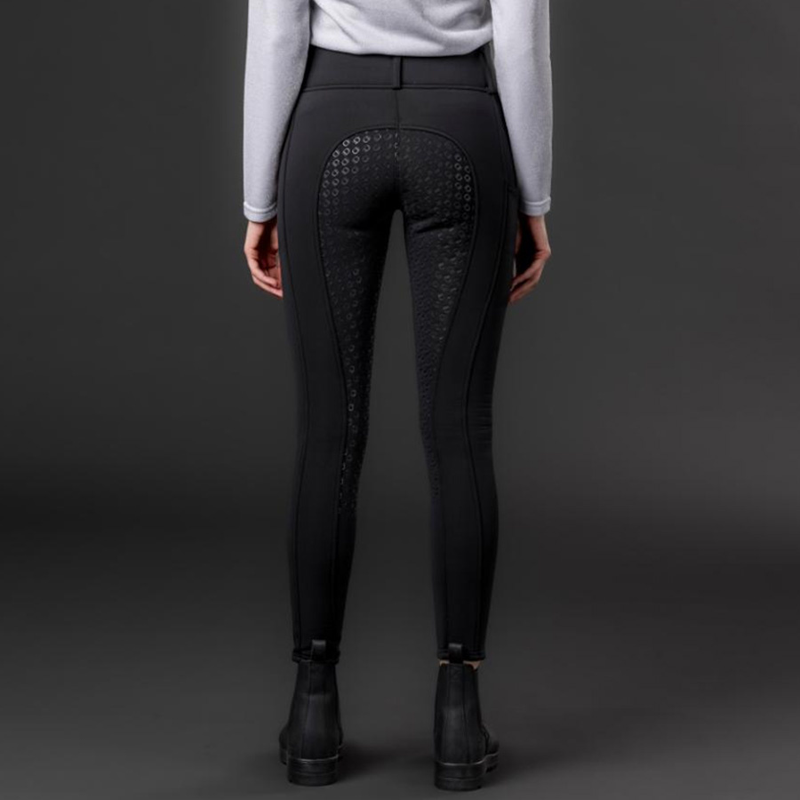 Zimowe legginsy jeździeckie Selena Full Grip Czarne