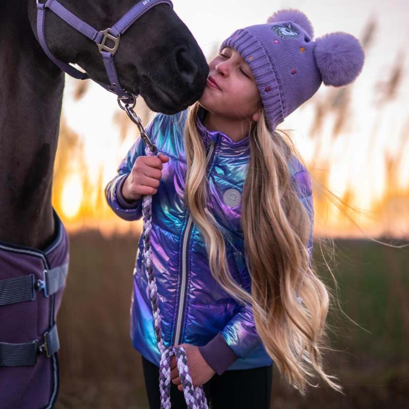 Czapka Beanie Kids/Junior Sif Jednorożec Fioletowy