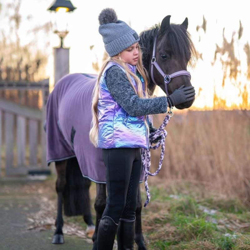 Rękawiczki jeździeckie Dzieci/Junior Saline Reflective Czarne
