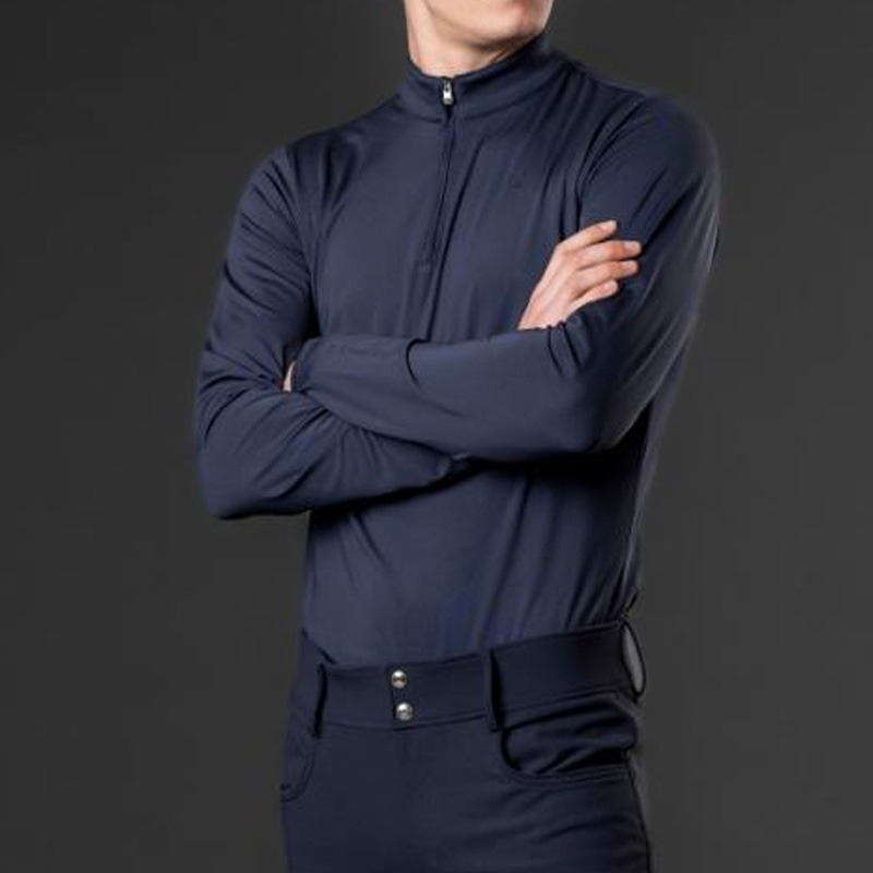 Koszulka Performance Mężczyźni Steve 1/4 Zip Granatowa