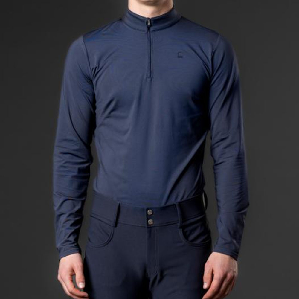 Koszulka Performance Mężczyźni Steve 1/4 Zip Granatowa