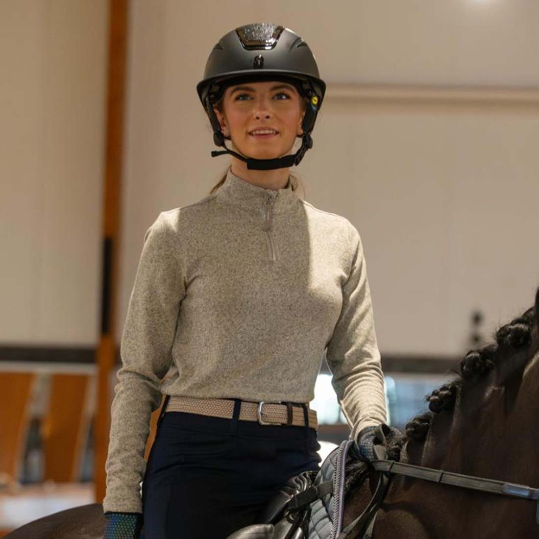 Kask jeździeckie MIPS Guardian Matt Czarne