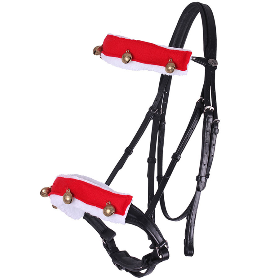 Pokrowiec na nachrapnik Dzwoneczki Bożonarodzeniowe Dwupak Czerwony/Biały