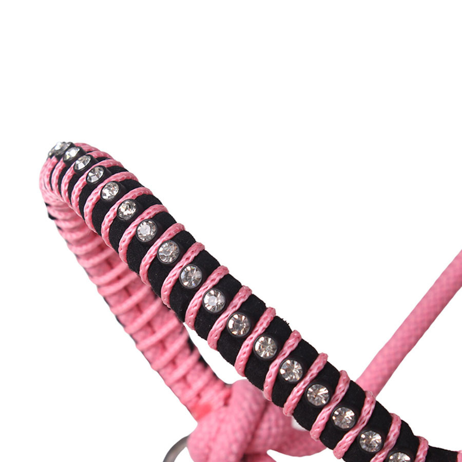 Halter z liną z wodzami Combi Liberty Jasnoróżowy