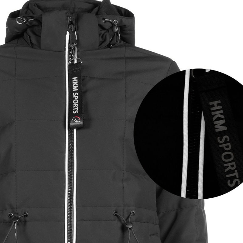 Płaszcz jeździecki Honey z odblaskami i powerbankiem Czarny