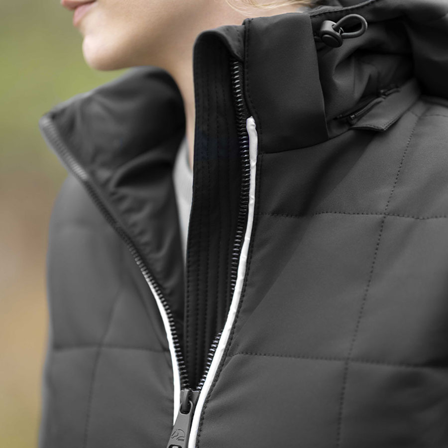 Płaszcz jeździecki Honey z odblaskami i powerbankiem Czarny