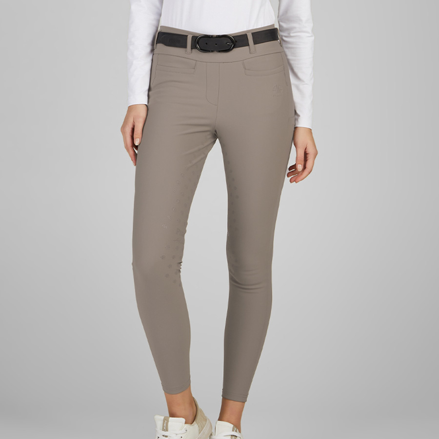 Legginsy do jazdy Linnett SD Full Seat Beżowe