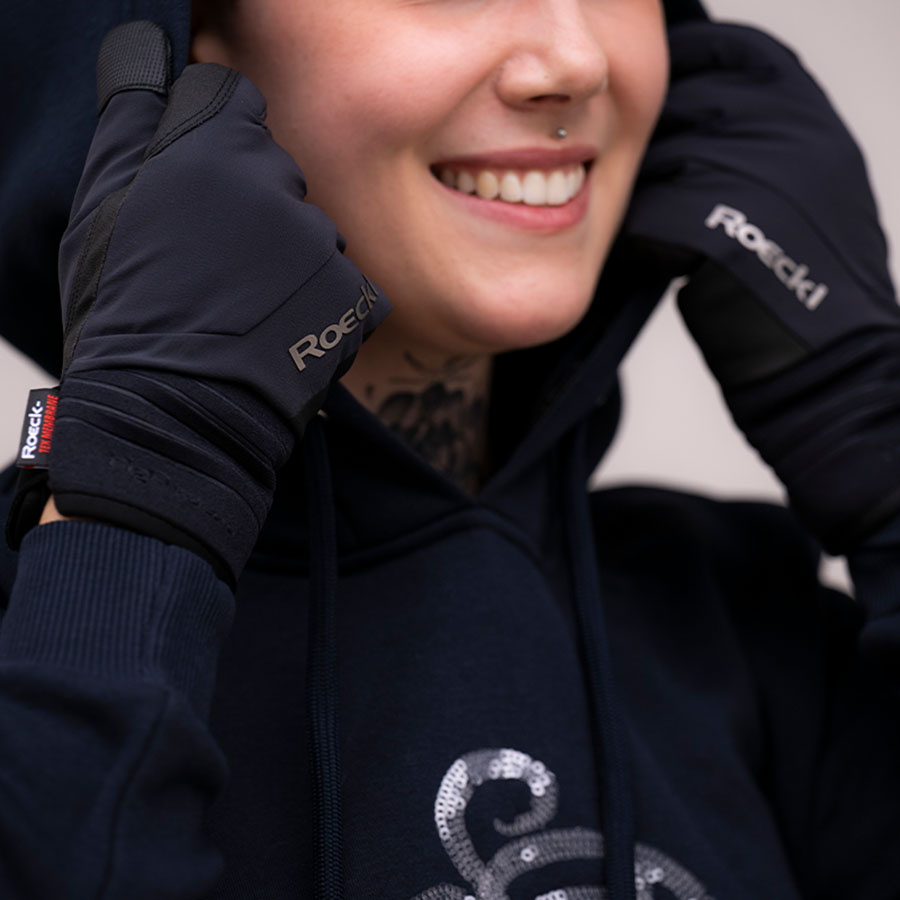 Rękawiczki jeździeckie zimowe Winsford Czarne