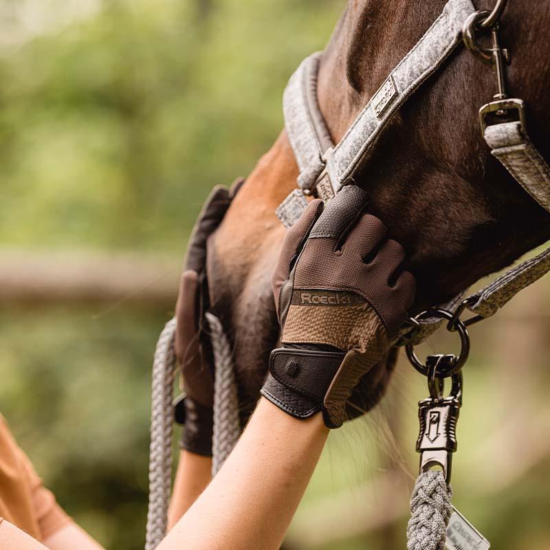 Rękawiczki jeździeckie Millero Brązowe