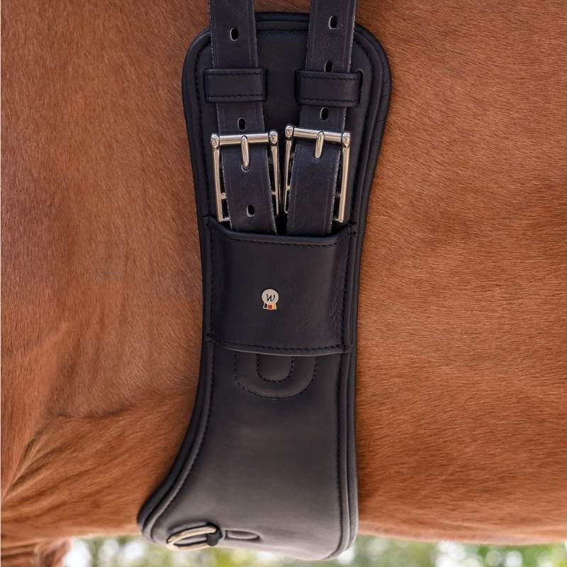 Popręg ujeżdżeniowy Contour Half Moon Leather Czarny