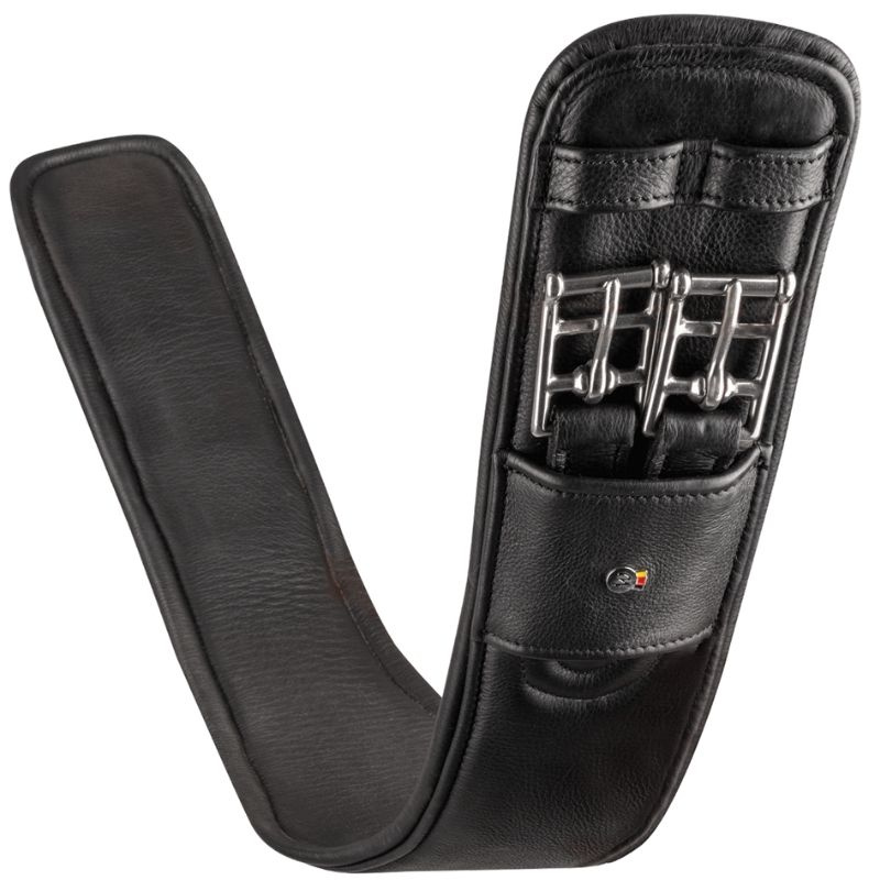 Popręg ujeżdżeniowy Contour Half Moon Leather Czarny
