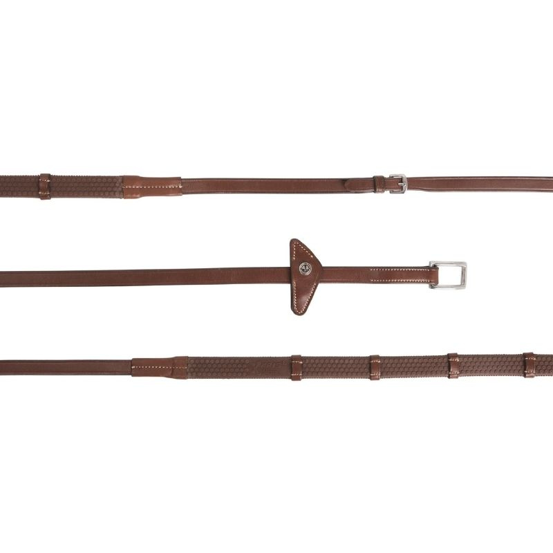 Wodze gumowe ze stoperami Eccelente Buckle Loop Brązowe