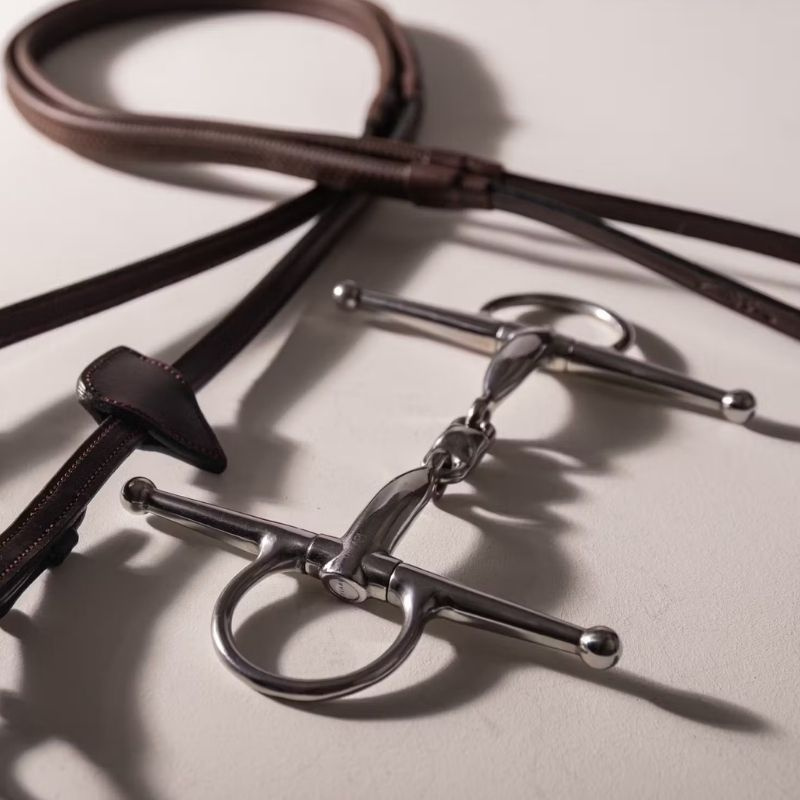 Wędzidło z wąsami podwójnie łamane Stainless Steel 14mm