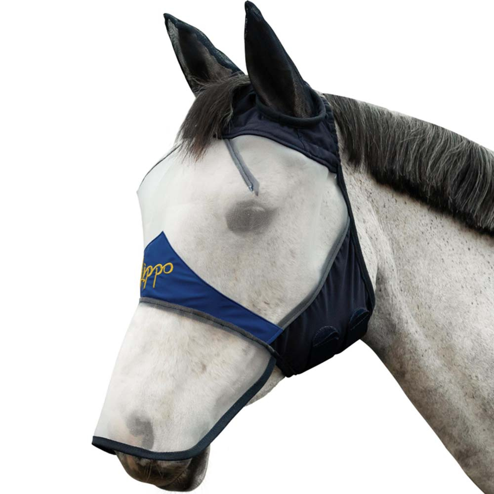 Maska przciw owadom Pro z uszami i osłoną nosa Biało/Granatowa