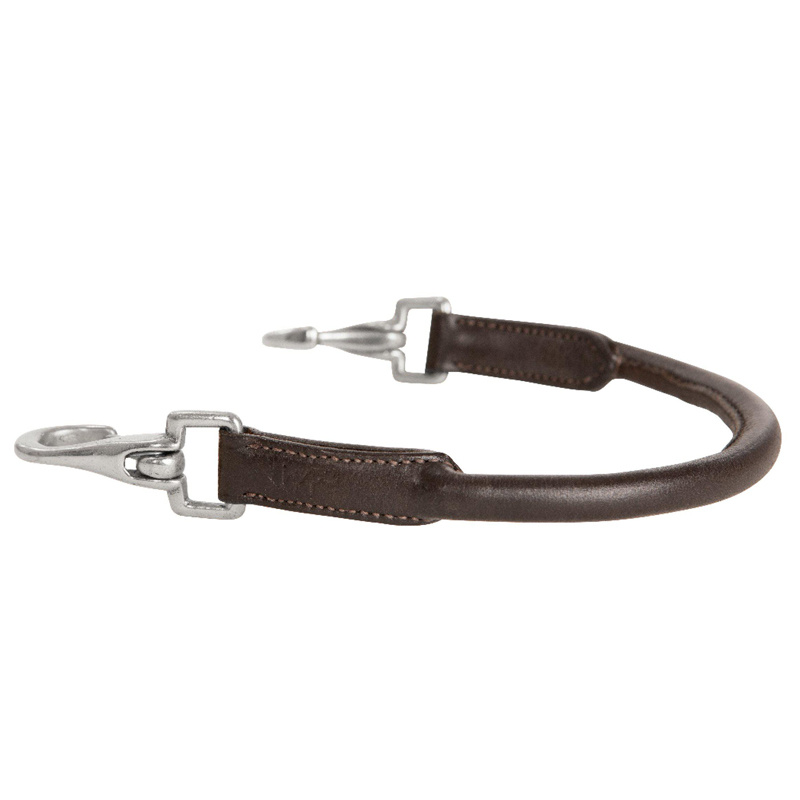 Rączka do siodła Okrągło Szyta Chocolate/Srebrne okucia