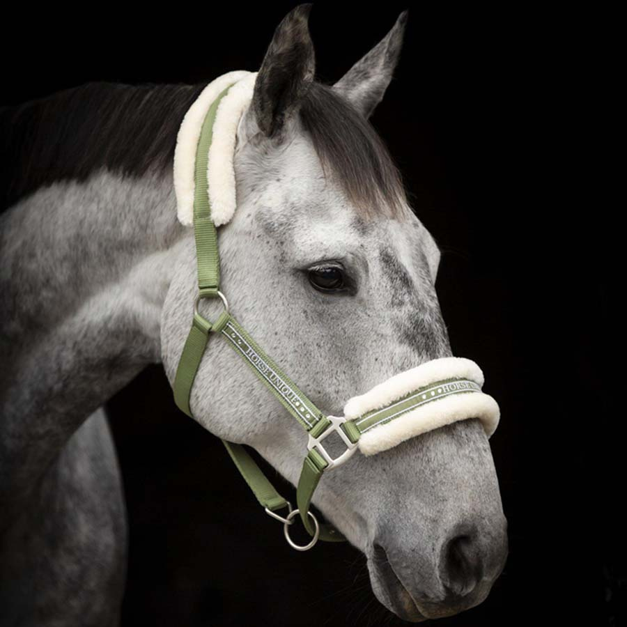 Kantar z futerkiem Oliwkowa zieleń/Natural