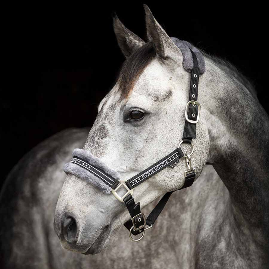 Kantar z futerkiem Czarno/Szary