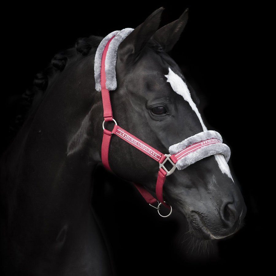 Kantar z Futerkiem Czerwony/Szary