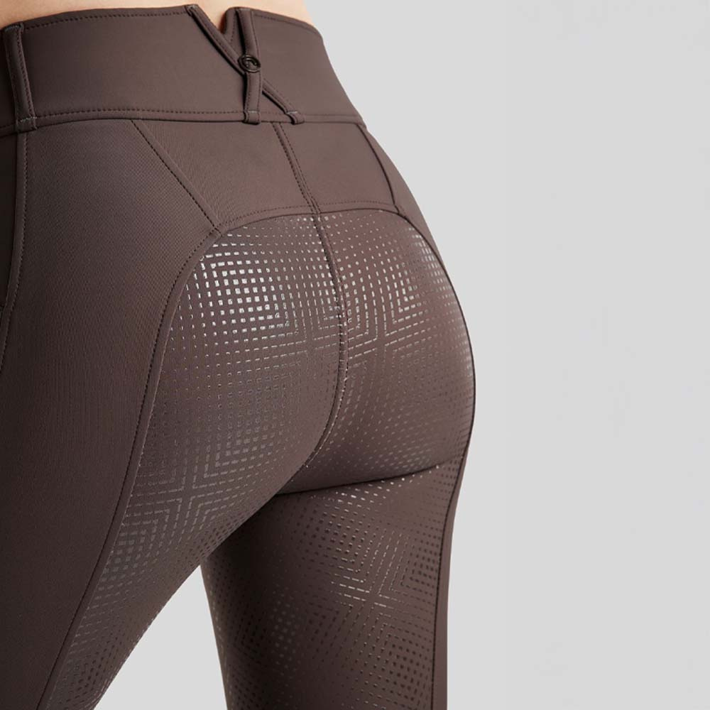 Bryczesy MoZida Refined Crystals Full Grip Brązowe